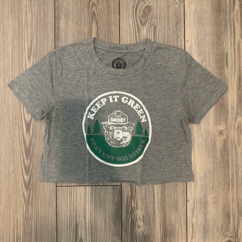 Smokey the Bear Keep it Green cropped tee